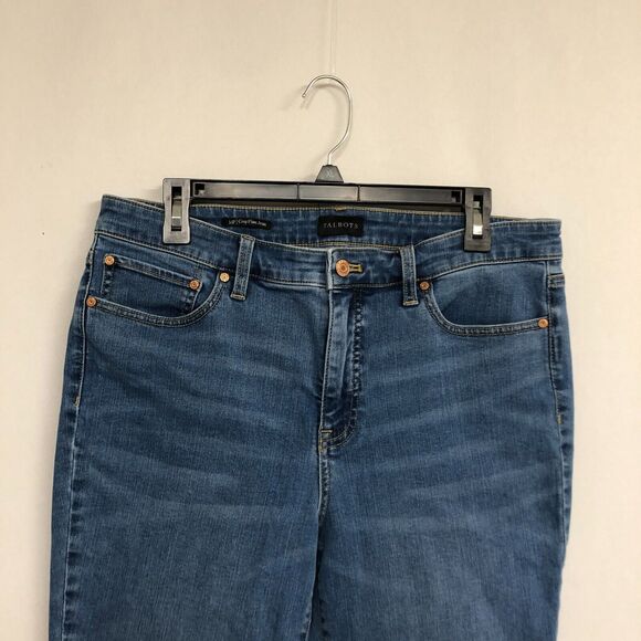 Talbots Women Crop Flare Jeans Size 14P 14 Petite Blue Denim B171 -2 - Picture 12 of 16
